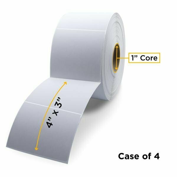 Clover Thermal Transfer Label Roll 1.0'' ID x 5.0'' Max OD, 4PK CIGT44030DT-PERF